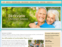 Tablet Screenshot of parkviewchristianestates.com